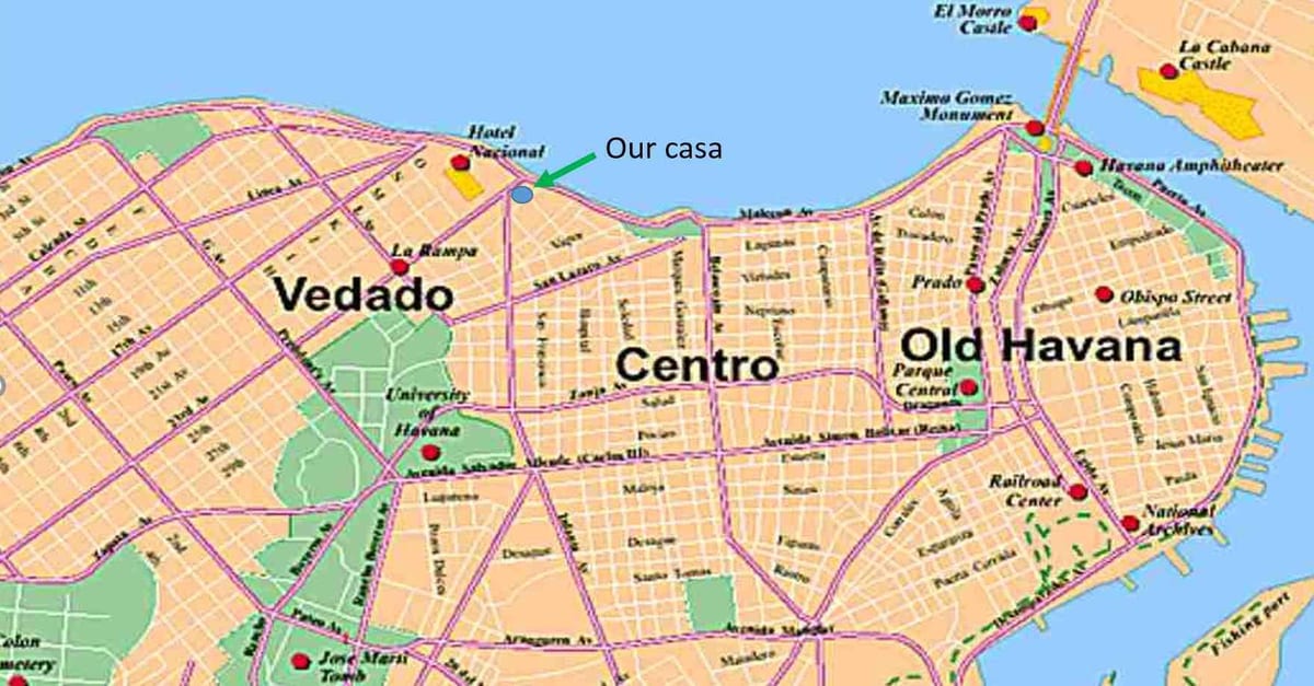 mapa vedado Havana Kuba